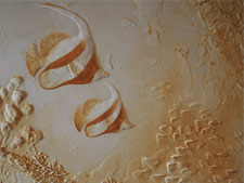 Рельефное панно картина из фактурной штукатурки морская тематика